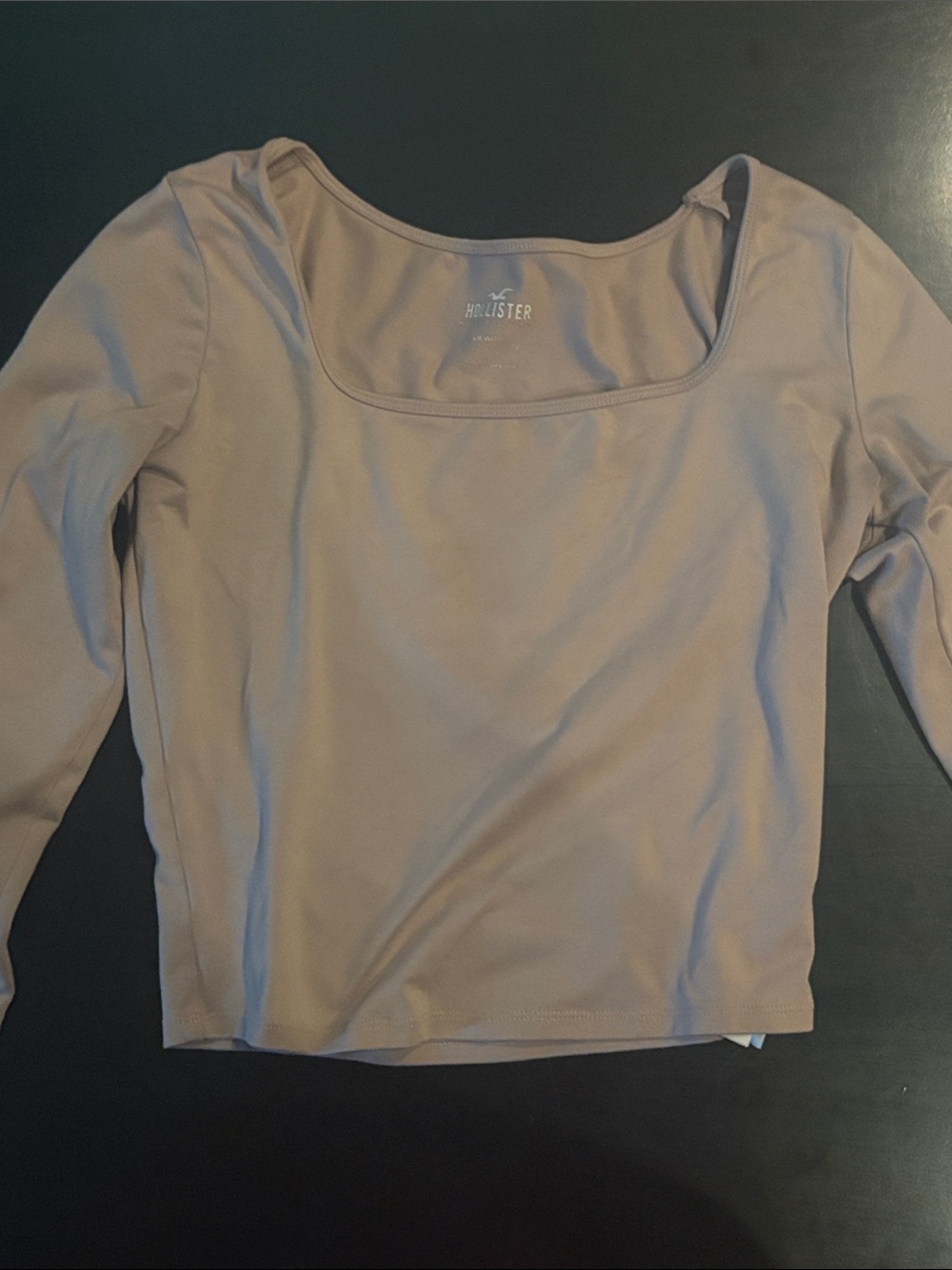Hollister Square Neck Long Sleeve Top - Taupe